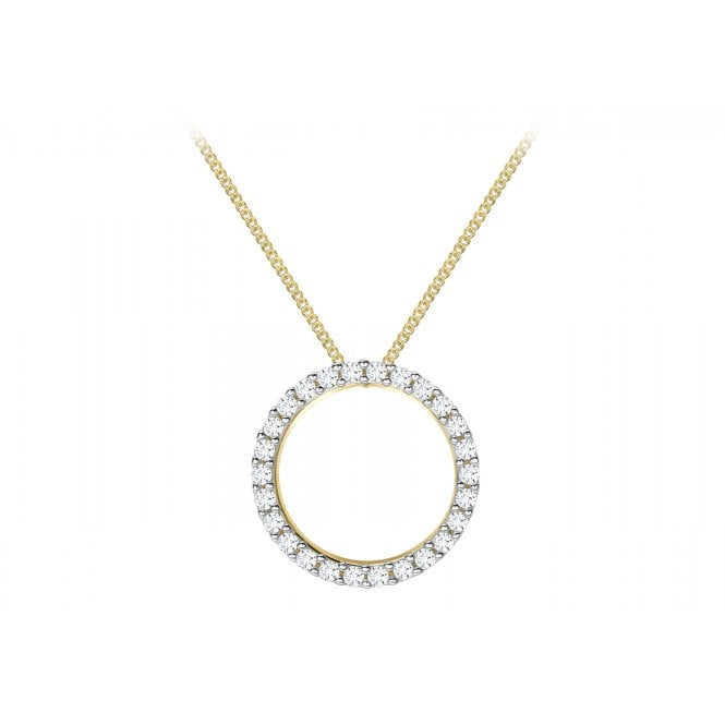 Lowry Gold 9ct Fancy CZ Pendant & Chain