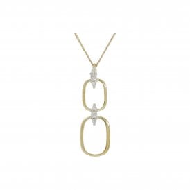 9ct Fancy CZ Pendant & Chain