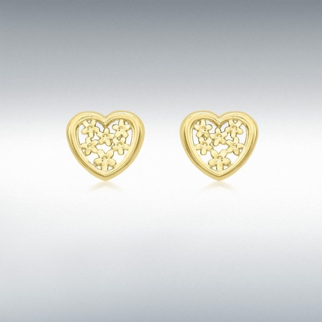 Lowry Gold 9ct Fancy Heart Stud Earrings