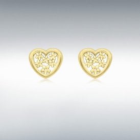 9ct Fancy Heart Stud Earrings