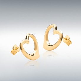 9ct Fancy Heart Stud Earrings