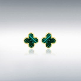 9ct Fancy Motif Green Earrings