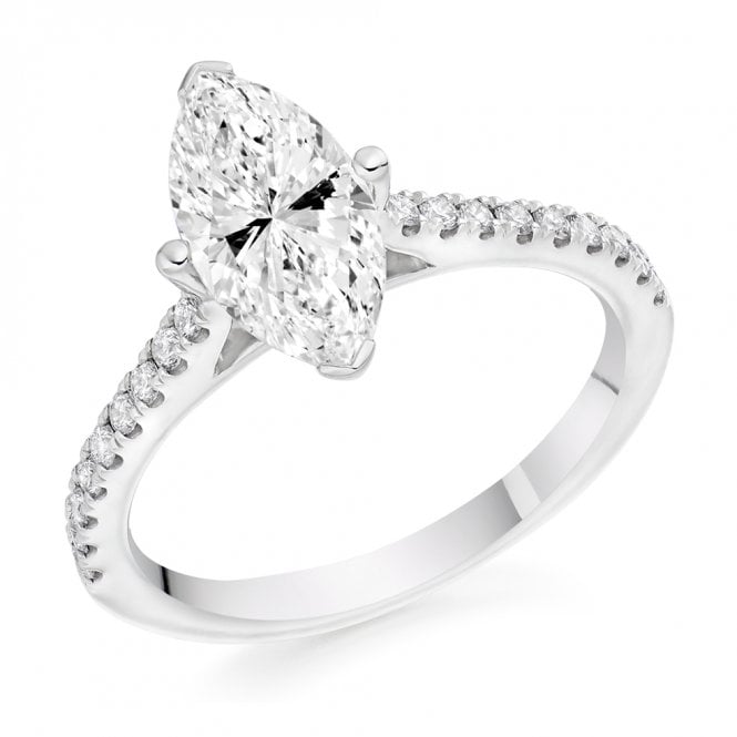 Lowry Diamonds 9ct Gold Lab Diamond Marquise Soliatire Ring E VVS 1.75ct
