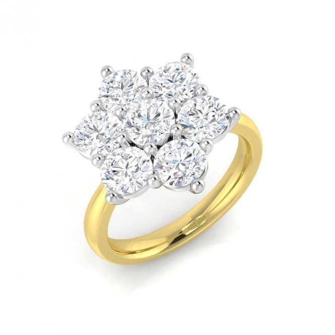 Lowry Diamonds 9ct Lab Grown Daisy Cluster Ring 2.89ct