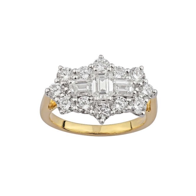 Lowry Diamonds 9ct Lab Grown Diamond Boat Cluster Ring 2.10ct Certified E/F , VS1