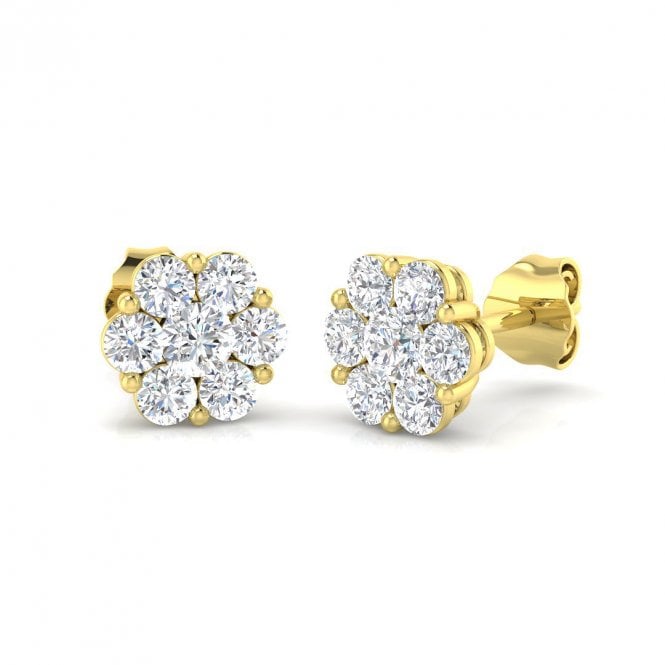 Lowry Diamonds 9ct Lab Grown Diamond Cluster Earrings .97ct