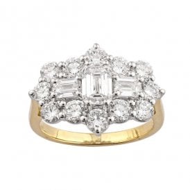 9ct Lab Grown Diamond Cluster Ring E/F VS1 3.06ct