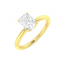 9ct Lab Grown Diamond Cushion Solitaire Ring 1.07ct