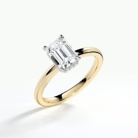 9ct Lab Grown Diamond Emerald Cut Solitaire Ring E/F VS