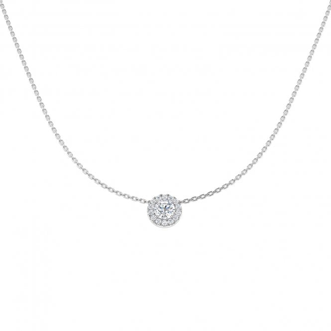 Lowry Diamonds 9ct Lab Grown Diamond Halo Pendant & Chain 0.67ct