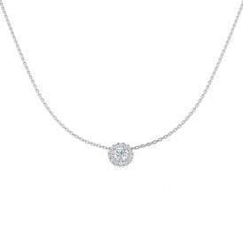9ct Lab Grown Diamond Halo Pendant & Chain 0.67ct