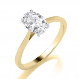 9ct Lab Grown Diamond Oval Solitaire Ring  0.50ct Certified D/E VS1