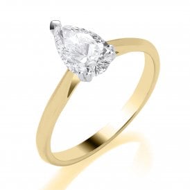 9ct Lab Grown Diamond Pear Solitaire Ring 0.50ct Certified D/E VS1