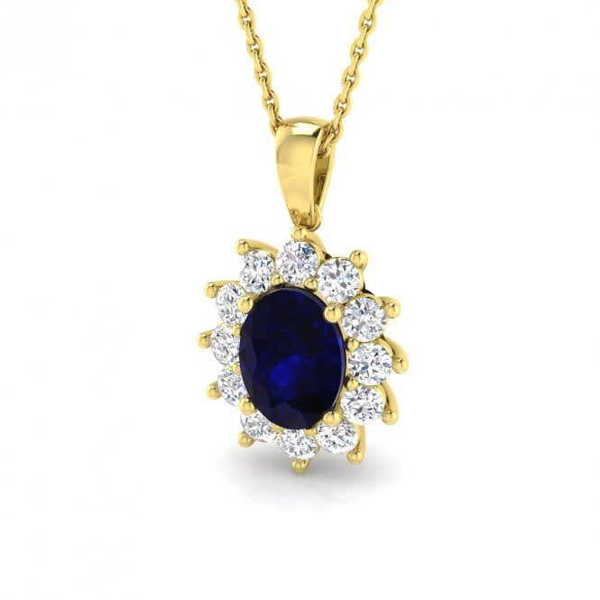 Lowry Diamonds 9ct Lab Grown Diamond & Sapphire Necklace 2.11ct