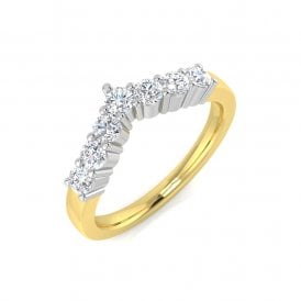 9ct Lab Grown Diamond Wishbone Eternity Ring 0.52ct
