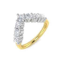 9ct Lab Grown Diamond Wishbone Eternity Ring 0.99ct