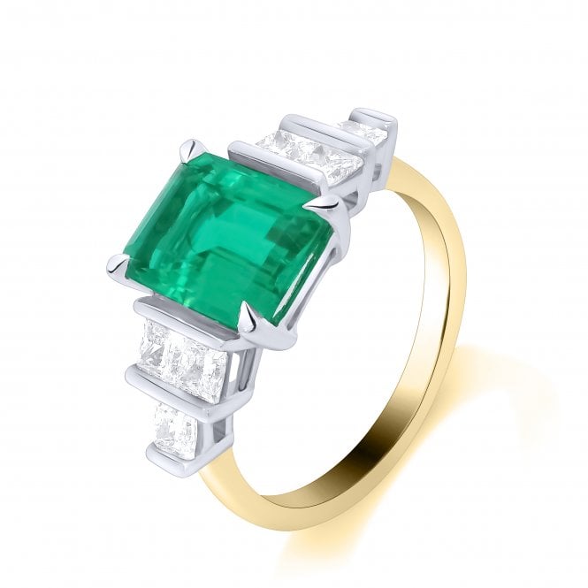 Lowry Diamonds 9ct Lab Grown Emerald & Diamond Ring 0.62ct Emerald 2.24ct