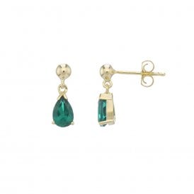 9ct Lab Grown Emerald Earrings