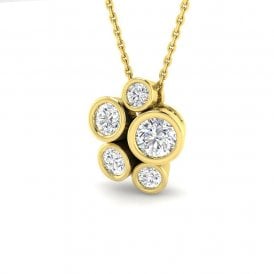 9ct Lab Grown Fancy Diamond Pendant & Chain 0.85ct