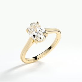 9ct Lab Grown Oval Diamond Solitaire Ring 1.06ct Certified E , VS1