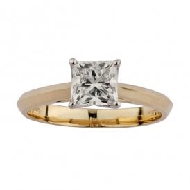 9ct Lab Grown Princess Cut Diamond Solitaire Ring 1.02ct Certified E/F , VS1