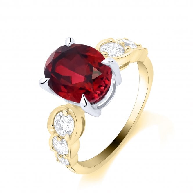Lowry Diamonds 9ct Lab Grown Ruby & Diamond Ring 0.50ct Ruby 2.43ct
