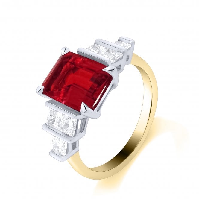 Lowry Diamonds 9ct Lab Grown Ruby & Diamond Ring 0.62ct Ruby 3.03ct