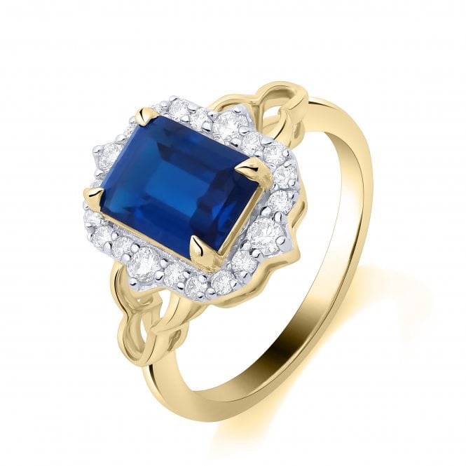 Lowry Diamonds 9ct Lab Grown Sapphire & Diamond Ring 0.25ct Sapphire 1.99ct