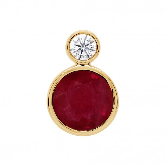 9ct Lab Ruby & Diamond Necklace