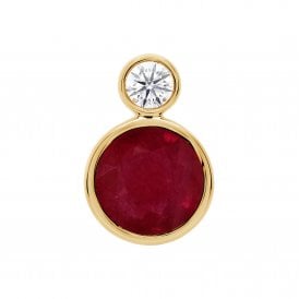 9ct Lab Ruby & Diamond Necklace