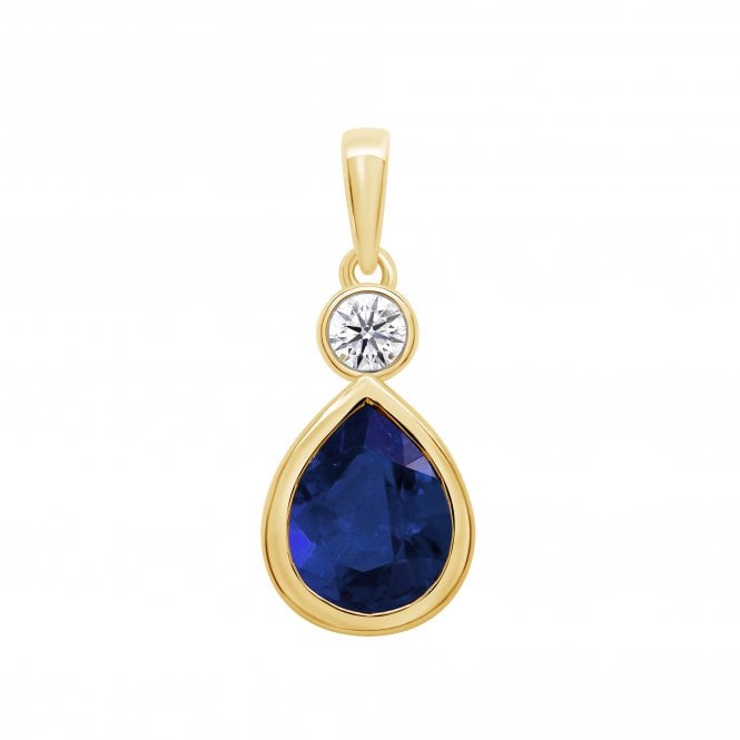 Lowry Diamonds 9ct Lab Sapphire & Diamond Necklace