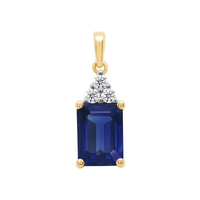 Lowry Diamonds 9ct Lab Sapphire & Diamond Necklace