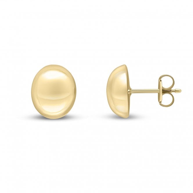 Lowry Gold 9ct Oval Domed Stud Earrings