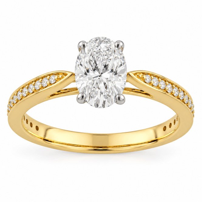 Lowry Diamonds 9ct Oval Lab Grown Diamond Solitaire Ring 1.24ct. Cerified E/F , VS1 (Centre 1.02ct)