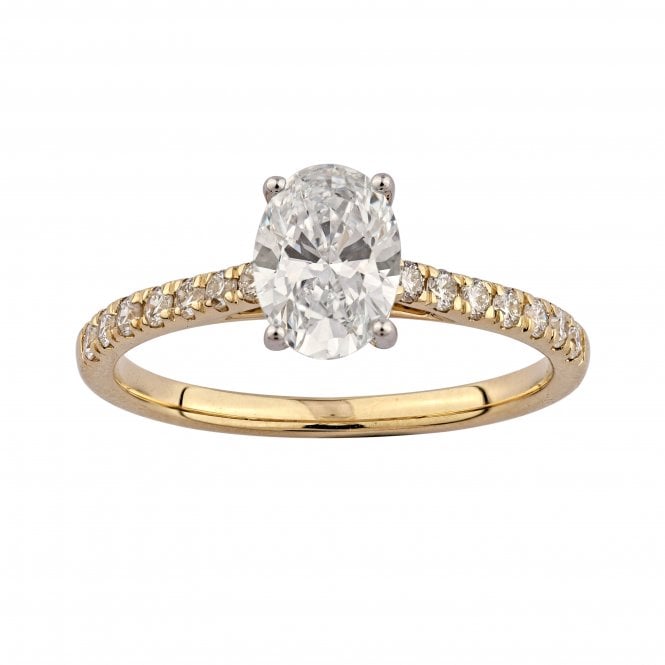 Lowry Diamonds 9ct Oval Lab Grown Diamond Solitaire Ring 1.34ct Certified D/E , VS1 (1.00ct centre)
