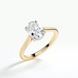 9ct  Oval Lab Grown Diamond Solitaire Ring 2.51ct