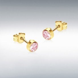 9ct Pink CZ Stud Earrings