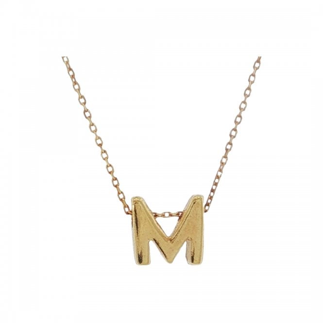 Lowry Gold 9ct Plain Initial M & Chain