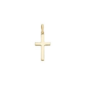 9ct Plain Solid Cross & Chain