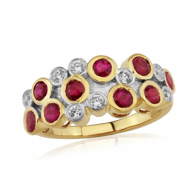 Lowry Diamonds 9ct Ruby & Diamond Bubble Ring