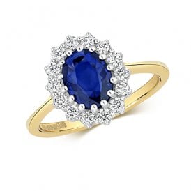 9ct Sapphire & Diamond Ring