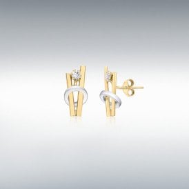 9ct Two Colour Stud Earrings