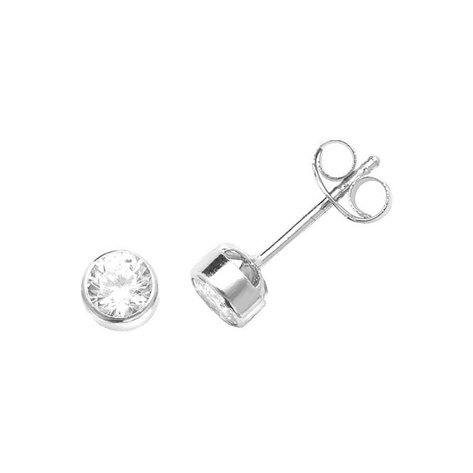 Lowry Gold 9ct WG Cz Rub Over Studs