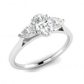 9ct White Gold 3 Stone Diamond Ring 0.50ct