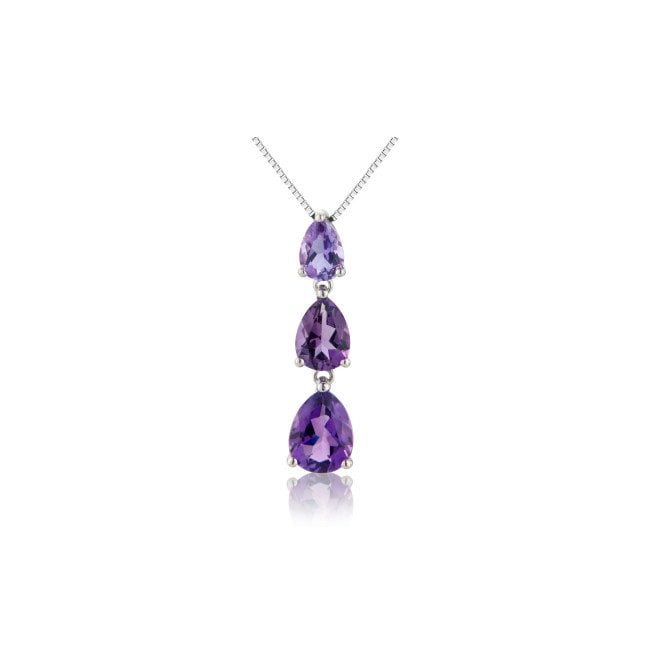 Lowry Gold 9ct White Gold Amethyst Necklace