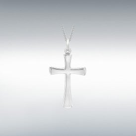 9ct White Gold Cross Necklace
