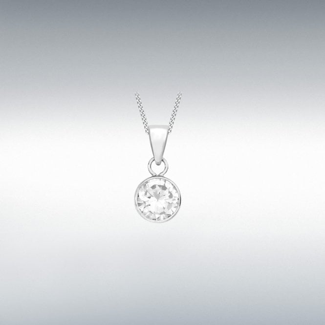 Lowry Gold 9ct White Gold CZ Pendant