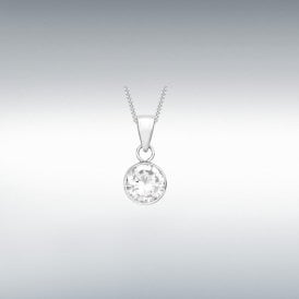 9ct White Gold CZ Pendant