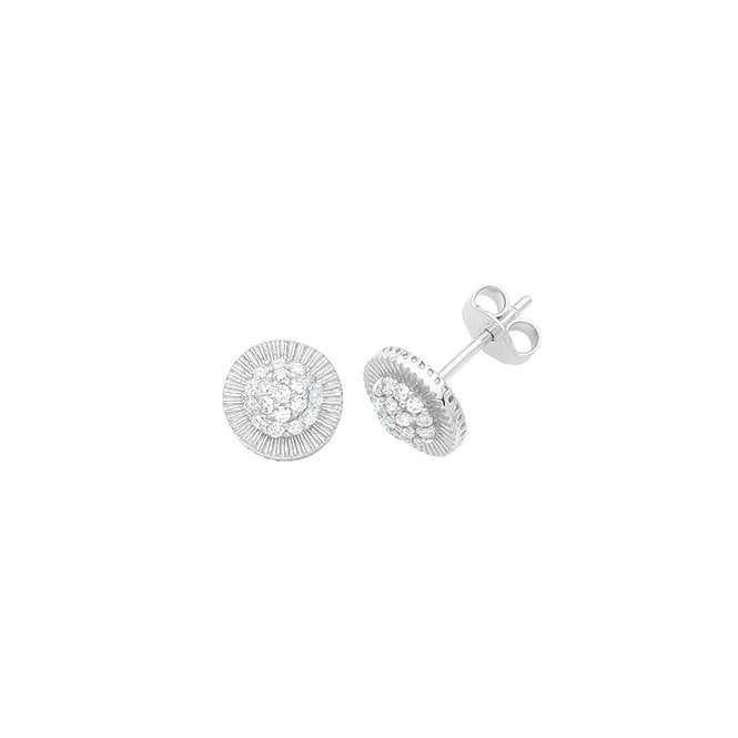 Lowry Gold 9ct White Gold CZ Stud Earrings
