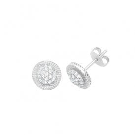 9ct White Gold CZ Stud Earrings